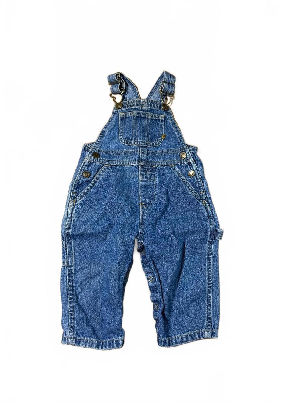 2000s Casual Faded Glory Kids Denim Overalls Size 6/9M